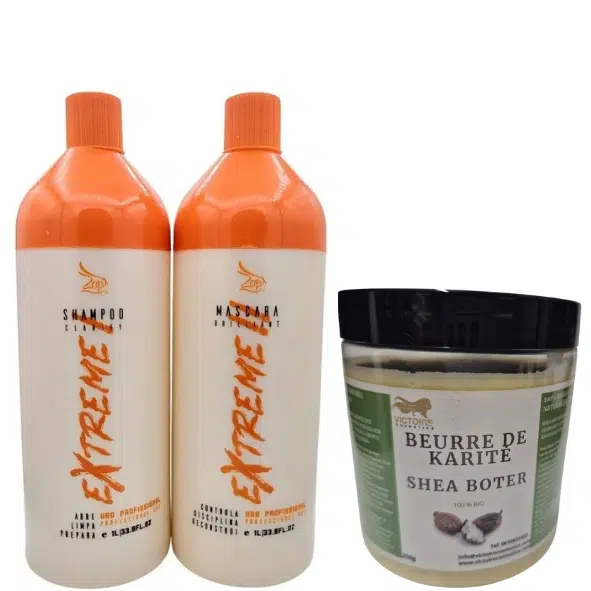 Zap Extreme progressiva Braziliaans Professional Keratine Behandeling Formolvrij 2x1L + 1 gratis Shea Butter
