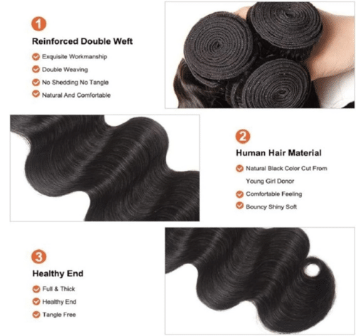 8 inch body wave human hair weave 1 bundles100gram 150 density 20,32cm - Afbeelding 2