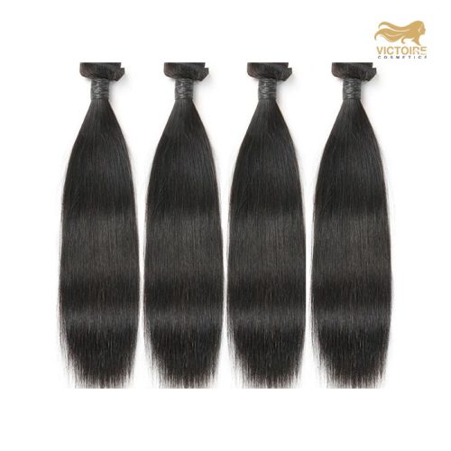Kit 3 Straight Natuurlijke Human Hair Bundels 2 x 100gr, 24inch/60,96cm + HD 1 frontal 16inch