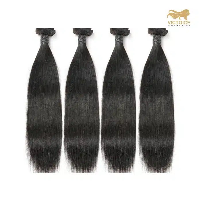 Kit 3 Straight Natuurlijke Human Hair Bundels 2 x 100gr, 24inch/60,96cm + HD 1 frontal 16inch