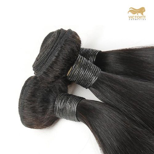 Kit 3 Straight Natuurlijke Human Hair Bundels 2 x 100gr, 24inch/60,96cm + HD 1 frontal 16inch