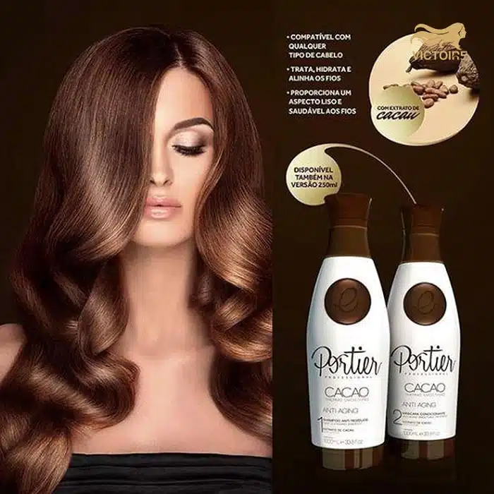 Kit PORTIER CACAO Brasiliaans  Keratine behandeling 2x1L - Afbeelding 2