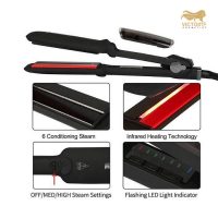 Steam Stoom Pro & Infrared Hair Straightener Stijltang - Zwart 235ºC Nu Gratis Accessories