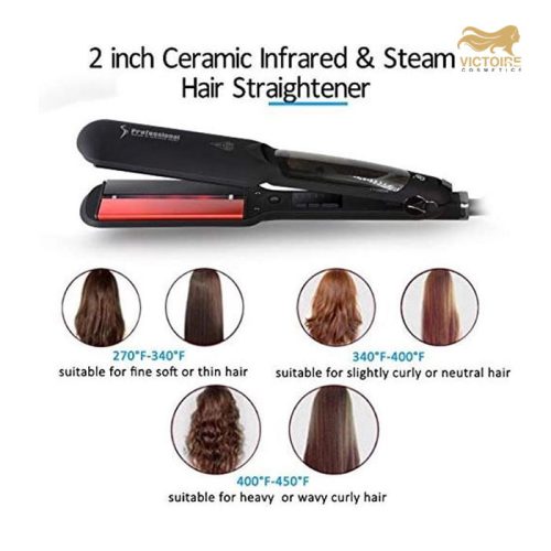 Steam Stoom Pro & Infrared Hair Straightener Stijltang - Zwart 235ºC Nu Gratis Accessories