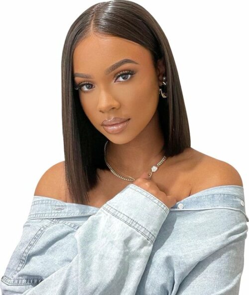 Menselijk haar – Human Hair Bob Wig 14 Inch - 35 cm – Wasbaar – Pruiken Dames – Hoge kwaliteit - Verfbaar