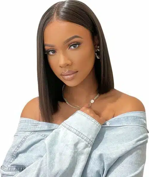 Menselijk haar – Human Hair Bob Wig 14 Inch - 35 cm – Wasbaar – Pruiken Dames – Hoge kwaliteit - Verfbaar