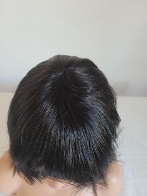 Zwarte Pruik - Pruiken Dames - Wig - Kort Haar met Pony - Zwart - 13inch 30,48 cm - Afbeelding 5