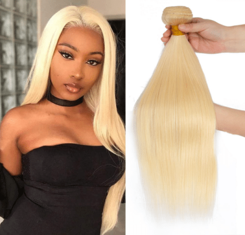 Straight Human Hair Blonde Color 16inch 1 Bundle Brazilian 40,64cm