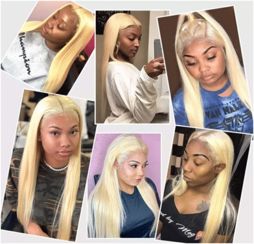 Straight Human Hair Blonde Color 16inch 1 Bundle Brazilian 40,64cm - Afbeelding 6