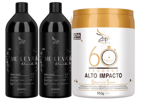 Kit Braziliaans Progressiva ZAP keratine behandeling (All Time) Me Leva + Máscara 60 Seconds 950g - Afbeelding 3