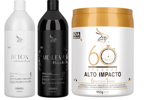 Kit Braziliaans Progressiva ZAP keratine behandeling (All Time) Me Leva + Máscara 60 Seconds 950g