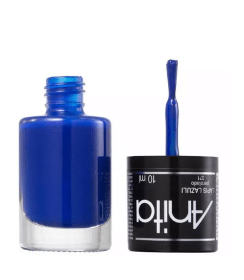 Nagellak Anita Lápis Lazuli Perolado Vegano 371 10ml Azul - Afbeelding 4