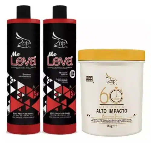 Kit Braziliaans Progressiva ZAP keratine behandeling (All Time) Me Leva + Máscara 60 Seconds 950g - Afbeelding 6