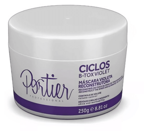 3 Complete Kit Portier Exclusieve Keratinebehandeling 2x1L + Portier Haar Botox Ciclos violett Braziliaans Masker Volumereductie 250g & Gratis VC-borstel - Afbeelding 4
