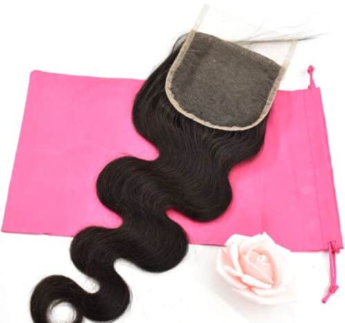 Body Wave Lace closure16 Inch Brazilian Human Hair 4*4 Natural Color 130% Density 40,64 cm - Afbeelding 2