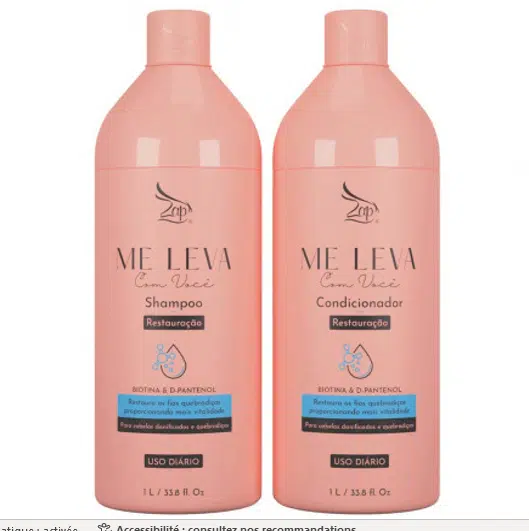 Zap Me Leva Com Você Hydrante Biotine & D-Panthenol 2x1L - Afbeelding 3