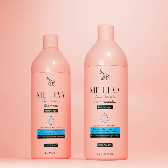 Zap Me Leva Com Você Hydrante Biotine & D-Panthenol 2x1L - Afbeelding 2