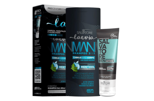 Kit Laevia Man 3IN1 Energie Menthol Shampoo 400 ml + Pomada 100 ml