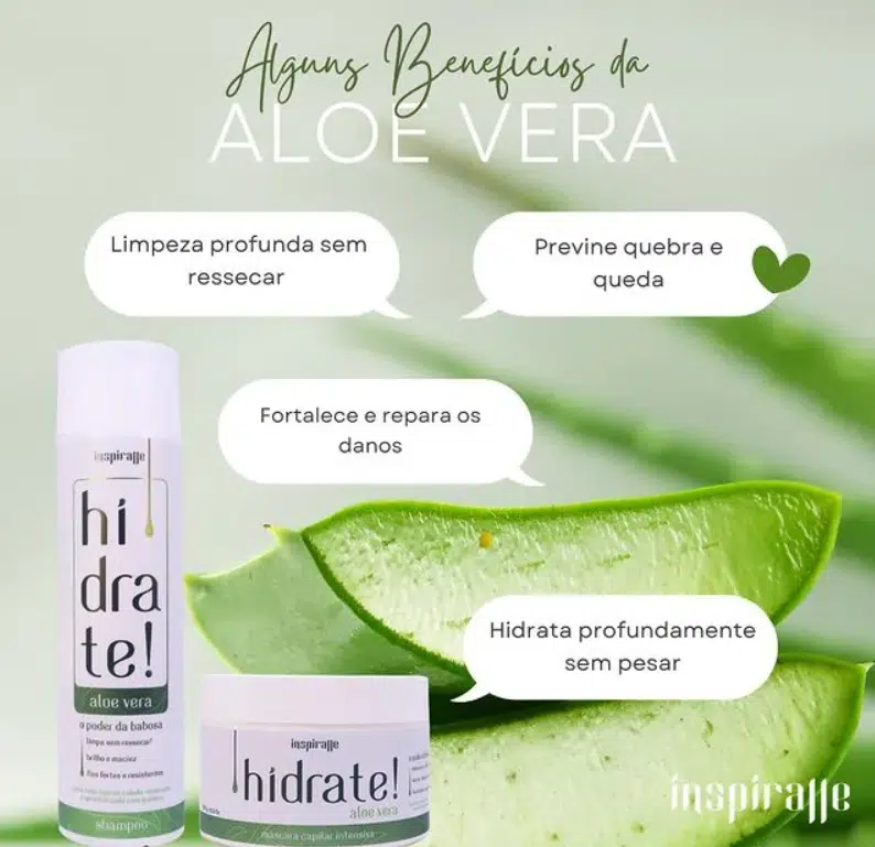 Aloe Vera Hidrate - Shampoing + Mascara - O Poder da Babosa - Inspiralle - Afbeelding 4