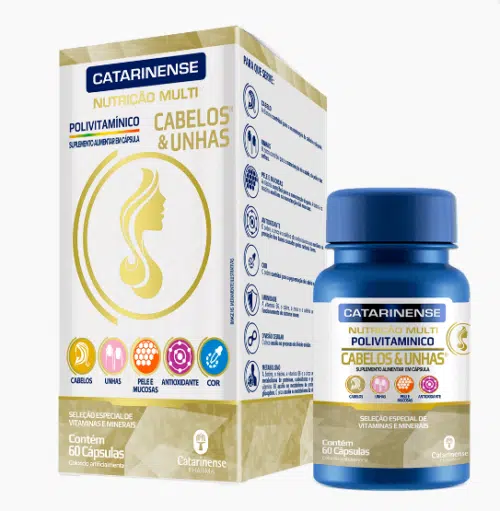 Voedingssupplement in capsules haar en Nagels 60 Caps - Catarinense
