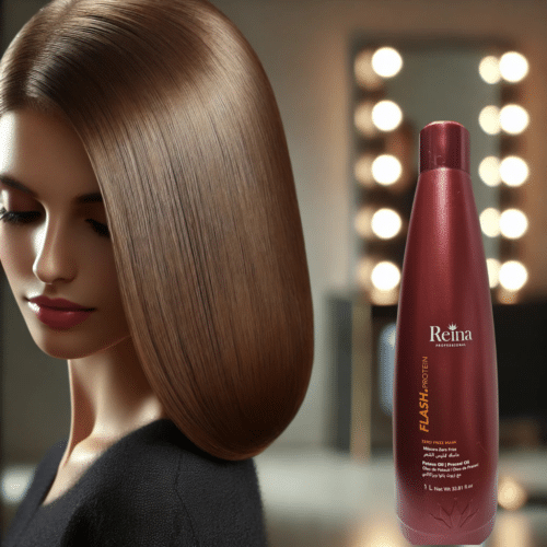 Masker Reina Professional Flash Protein - Anti-Frizz -Braziliaans Keratine behandeling  1L Zonder formaldehyde - Afbeelding 2