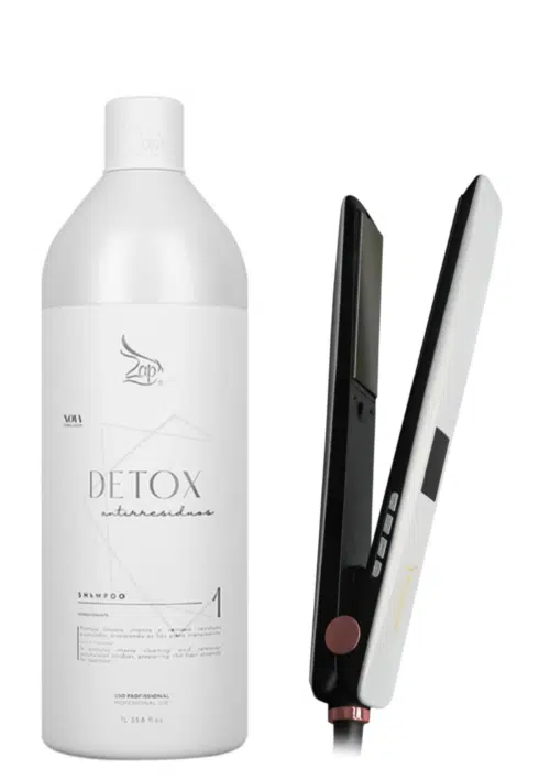 Zap Anti-Residu Detox Shampoo 1L/33,8 fl.oz + Stijltang nano-titanium coating lcd-display - 130 °C tot 230 °C