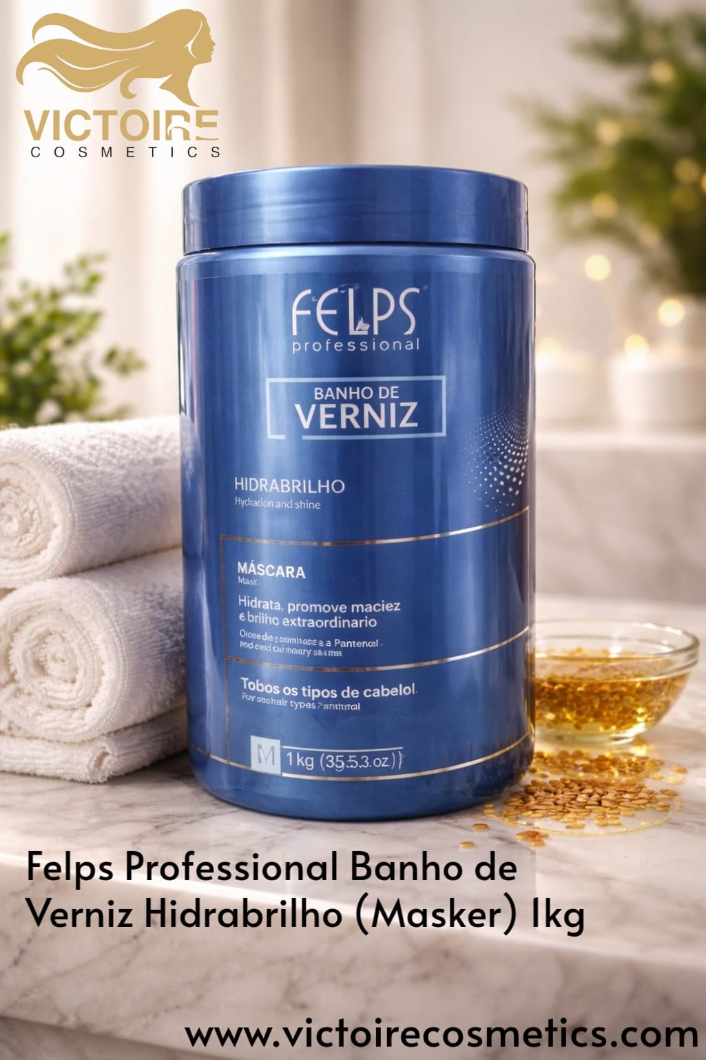 Felps Banho de Verniz HidraBrilho Haarmasker 1 kg - Afbeelding 2