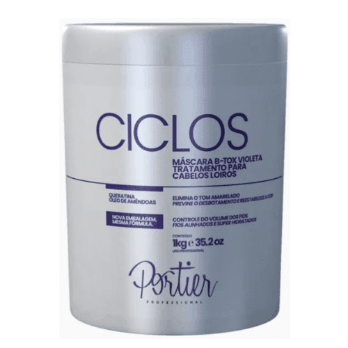 Portier Ciclos mascara B-Tox Violeta tratamento para cabelos loiros 1kg