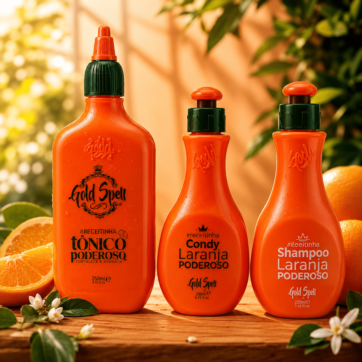 Gold spell Kit Laranja Poderoso (Shampoo 220 ml + Conditioner 200 ml + Tônico Poderoso 250 ml)